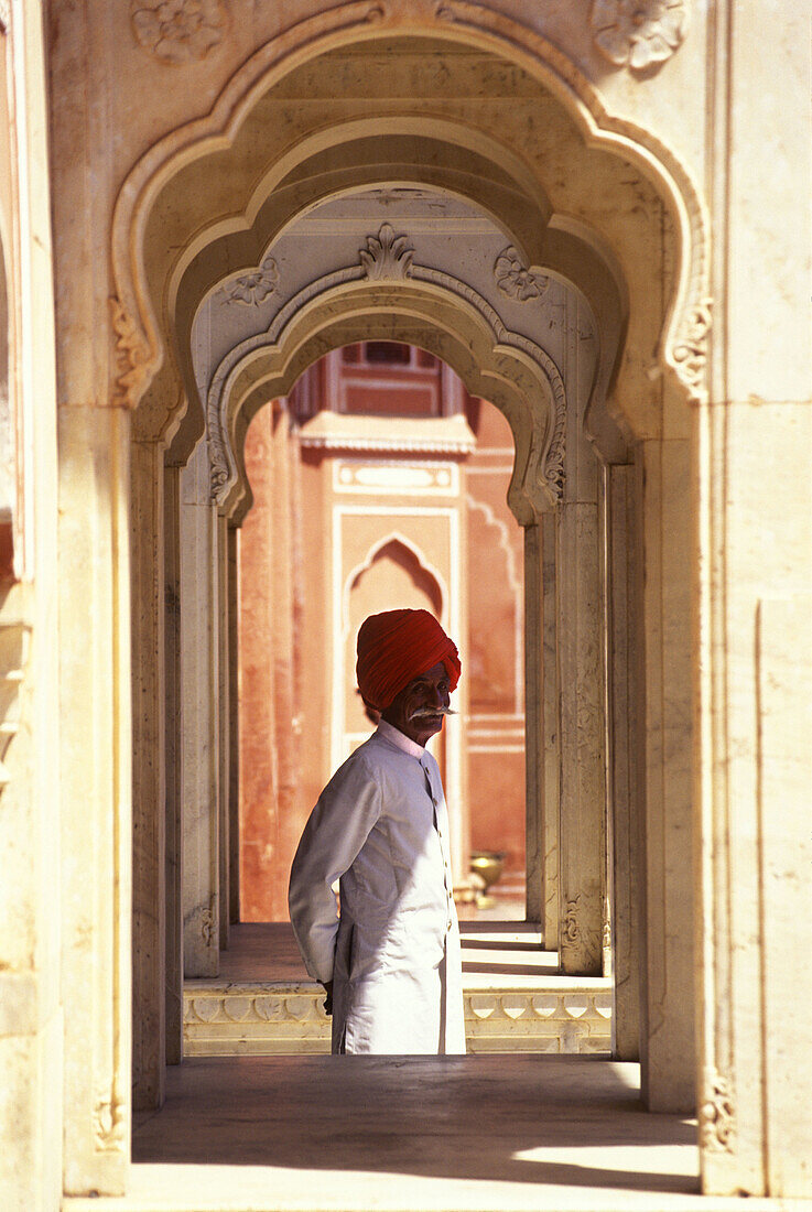Guardsman, City palace, Jaipur, Rajasthan, India.