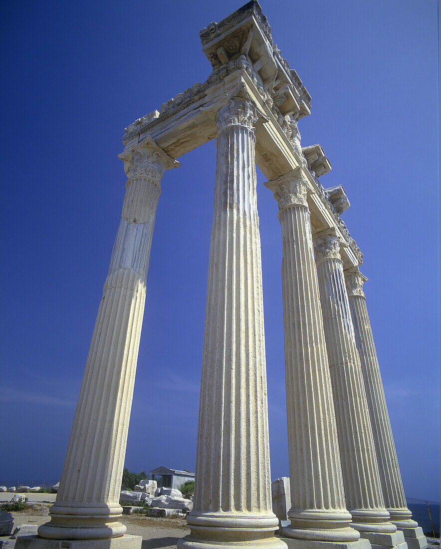 Columns, Temple of apollo, Ruins, Side, Turkey.