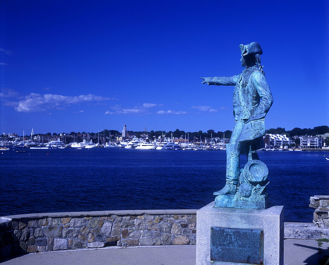 Count-de-rochambeau statue, Newport, Rhode island, USA.