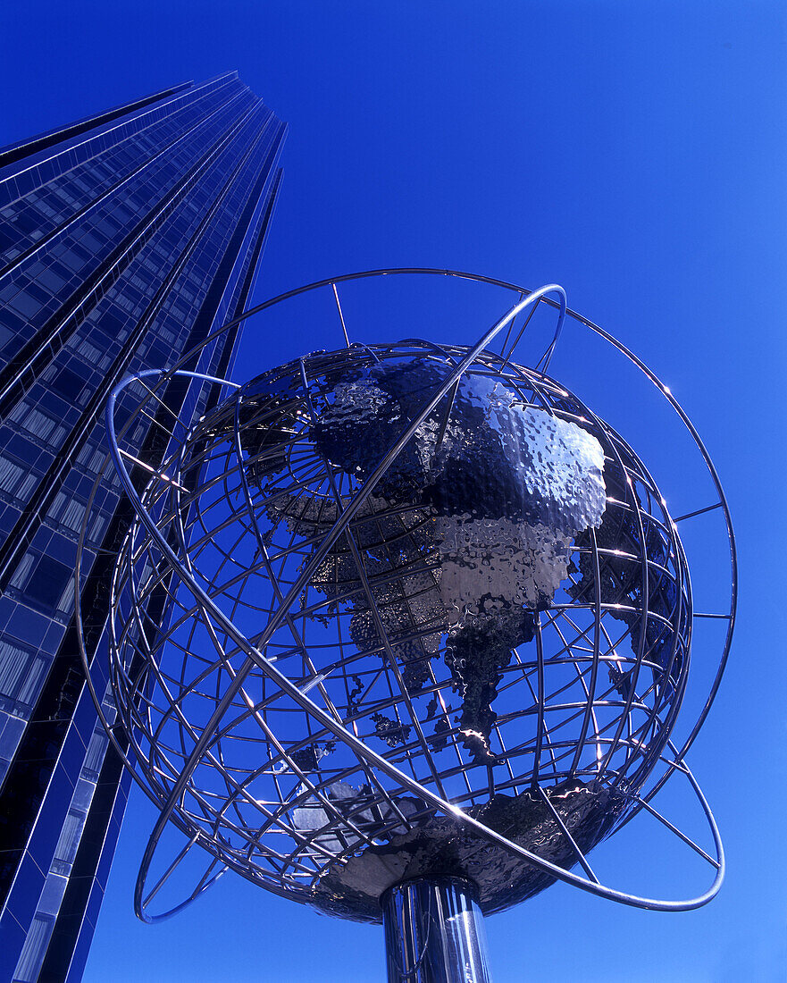 Planet earth globe, Millenium hotel, Manhattan, New York, USA.