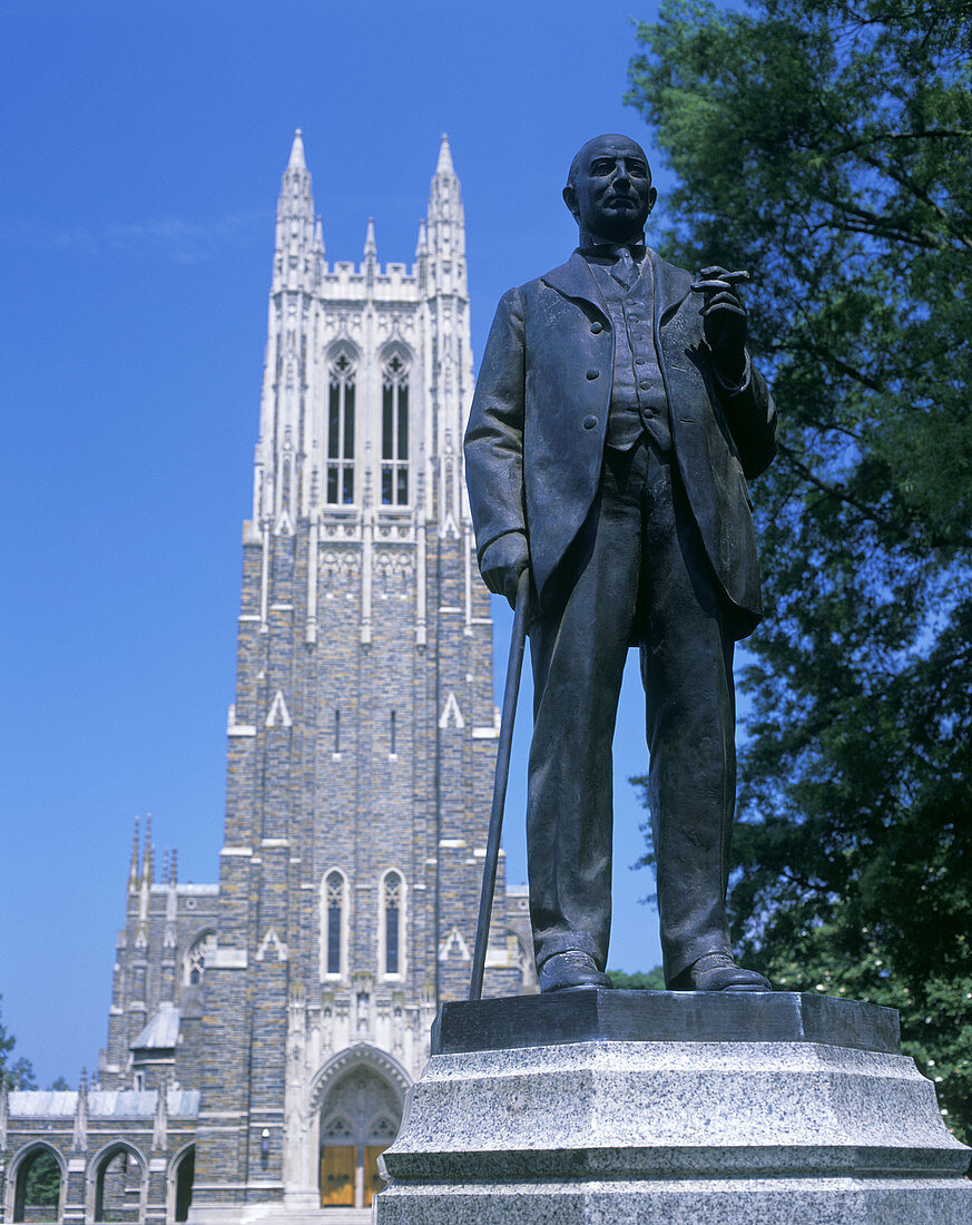 Duke statue, Duke university chapel, Durham, North carolina.