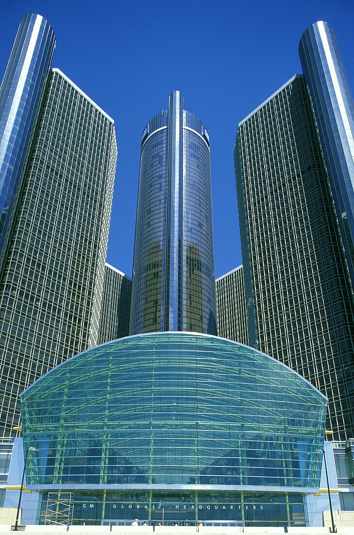 Renaissance center, downtown, Detroit, Michigan, USA.