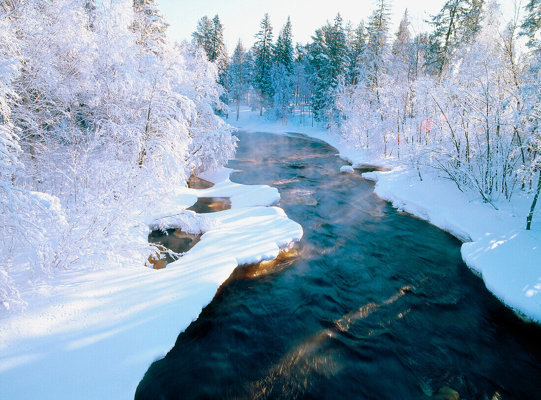 Bure River in winter. Burea. Västerbotten. Sweden