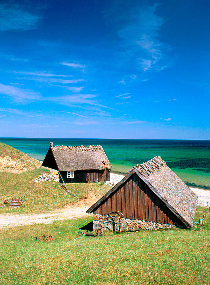 Old houses by the shore of Havang. Skane