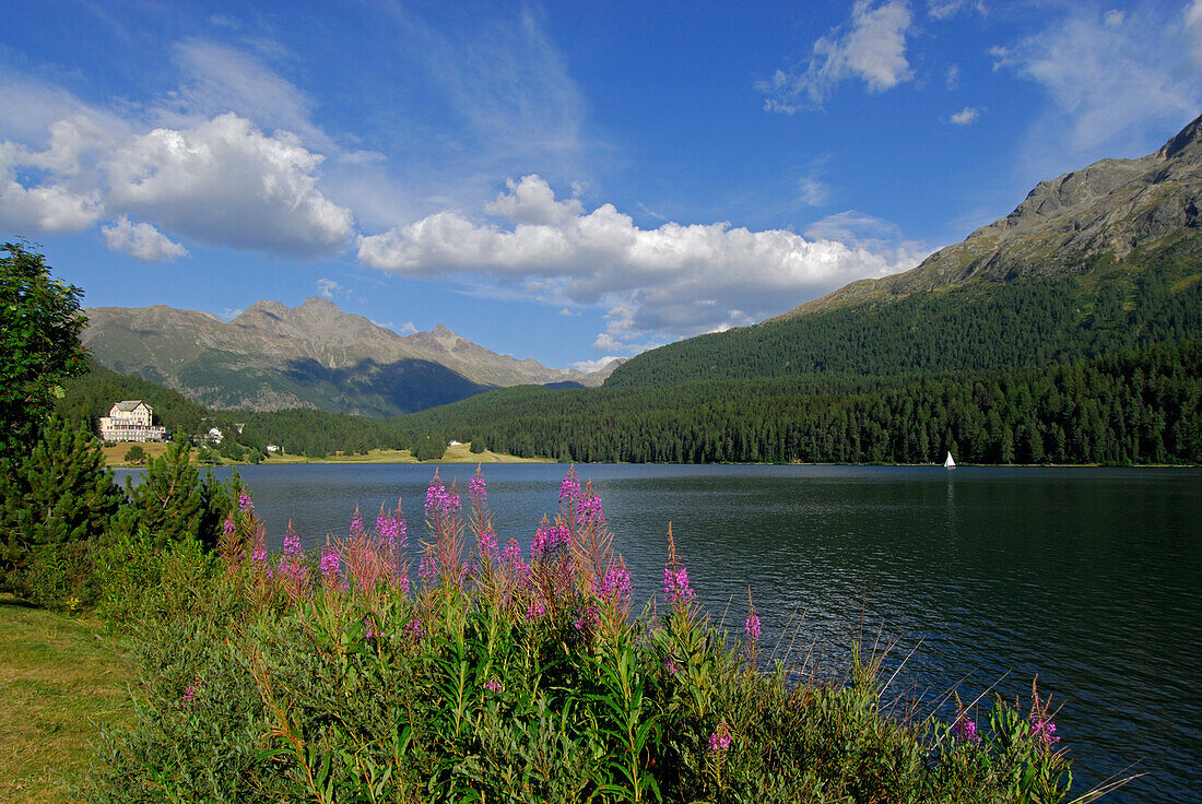 Lake St. Moritz, Upper Engadin, Grisons, Switzerland