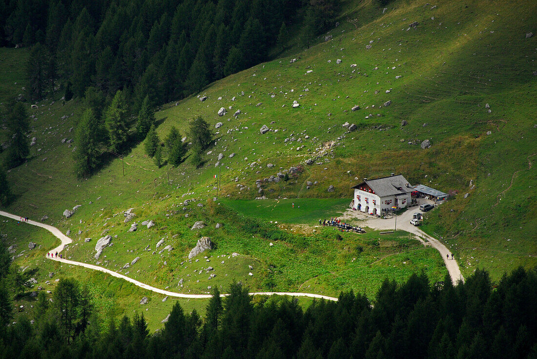 Rifugio Citta di Fiume, Dolomiten-Höhenweg Nr. 1, Ampezzaner Dolomiten, Cortina d´Ampezzo, Dolomiten, Venezien, Italien