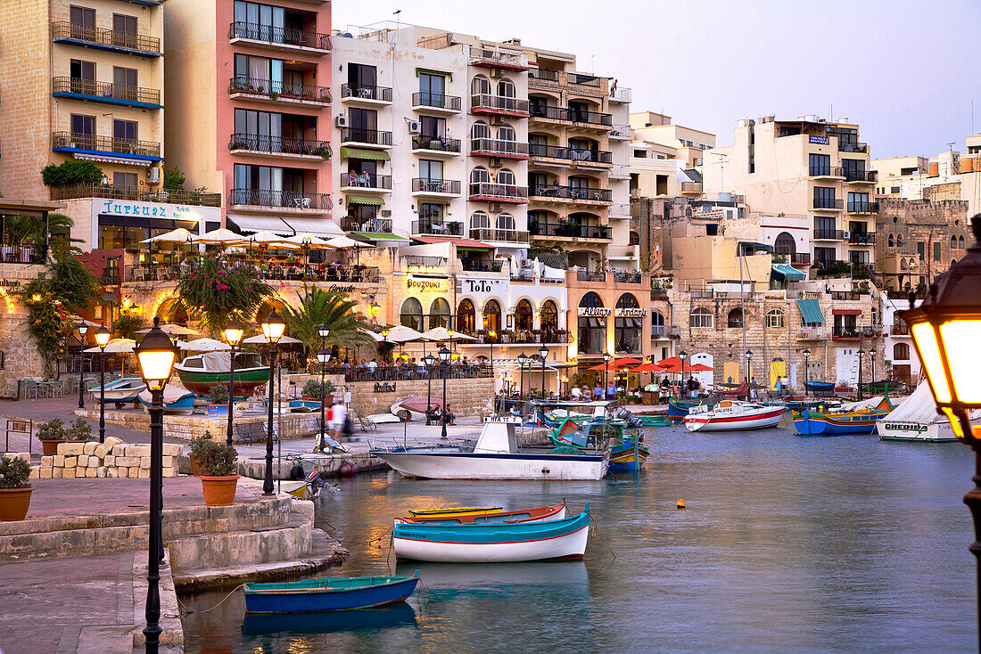 Spinola Bay at dawn, St. Julians, Malta