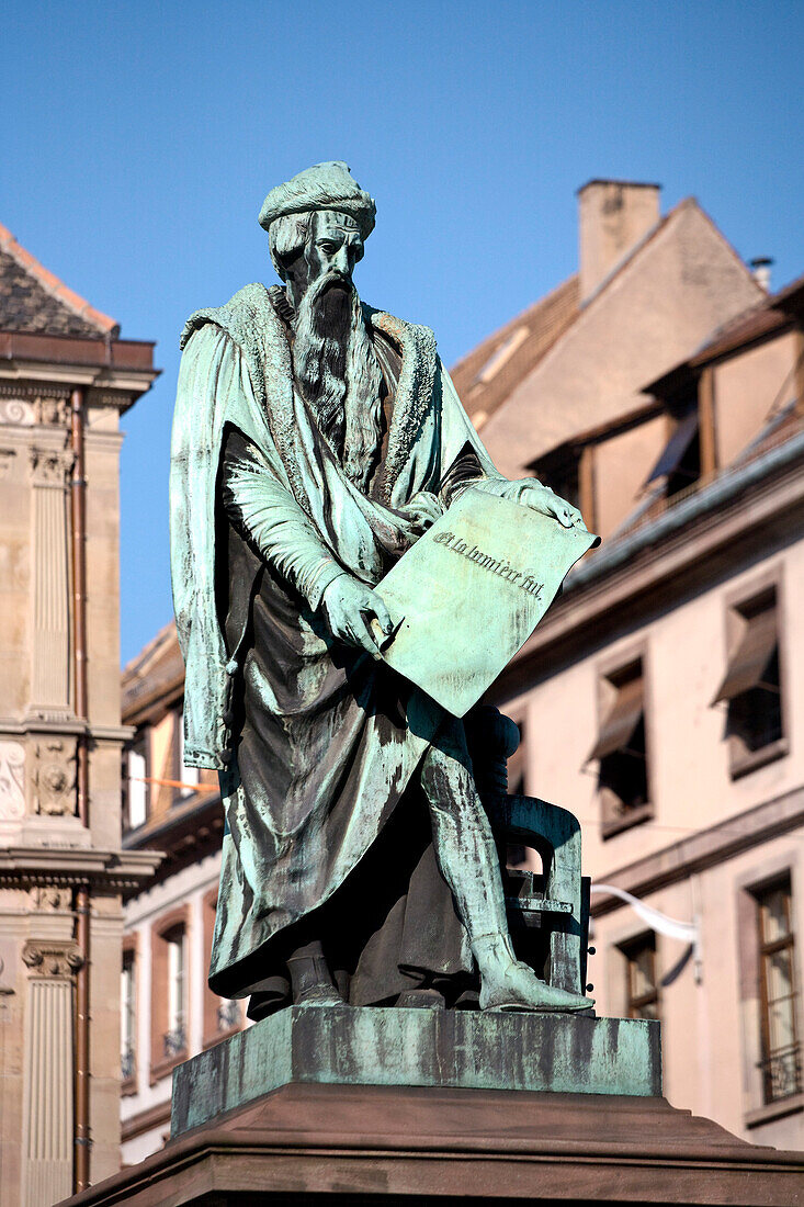Statue of Gutenberg, Strasbourg, Alsace, France