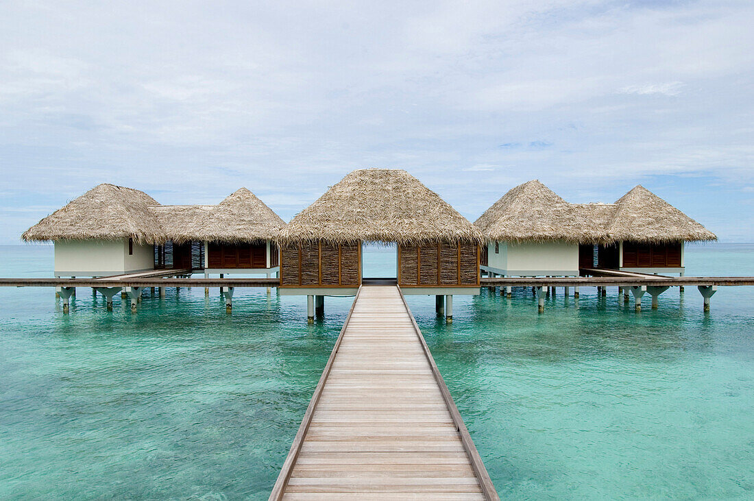 Spa complex pavilions over water, Four Seasons Resort Landaa Giraavaru, Maldives