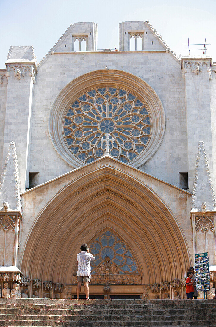 Vorderansicht, Catedral de Santa Maria, Tarragona, Katalonien, Spanien