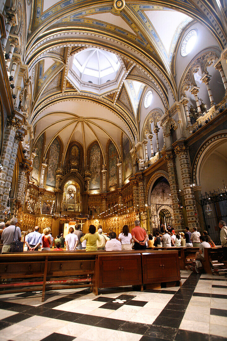 Worship, Montserrat Monastery and Benedictine Abbey, Catalonia, Spain
