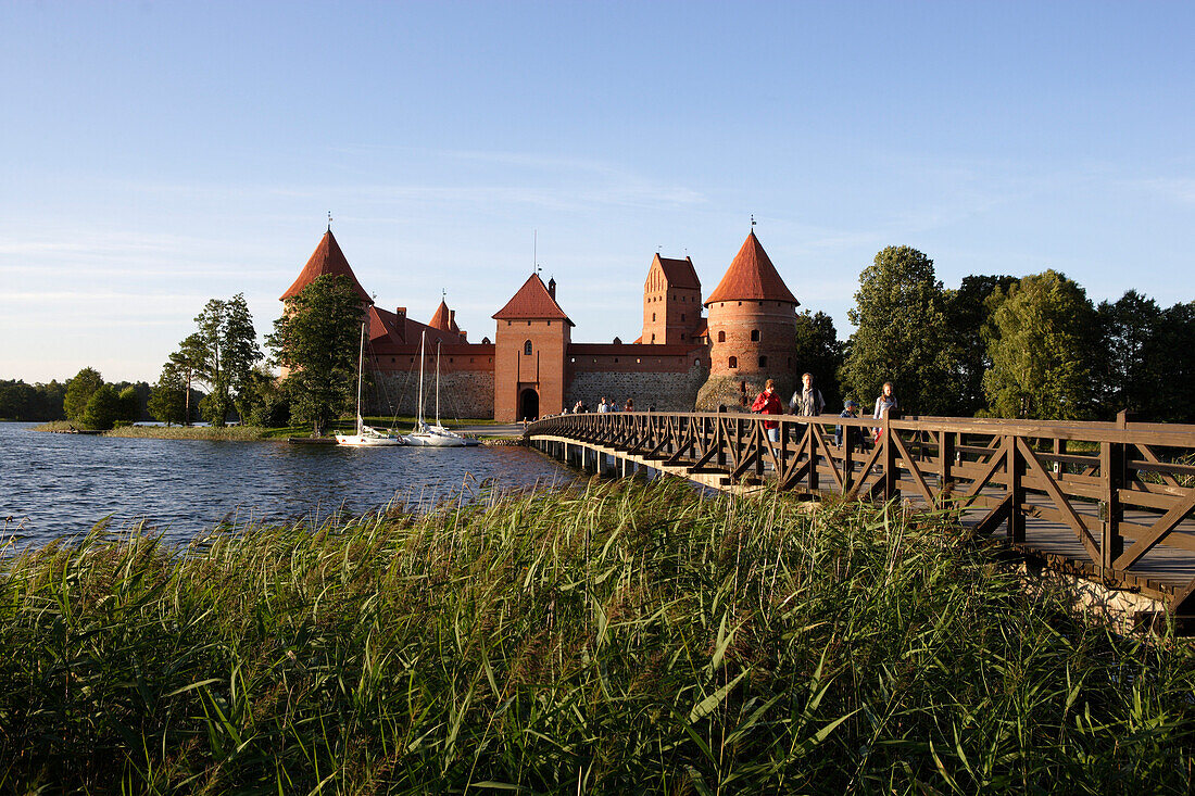 Trakai, an island castle on lake Galve, Lithuania