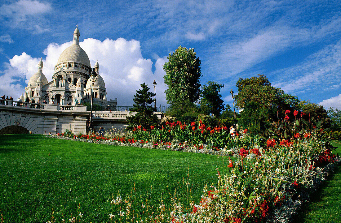 Sacre Coeur and gardens. Paris. France