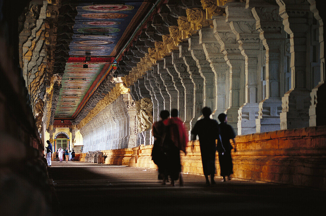 Pilgrims at Meenakshi temple. Madurai. Tamil Nadu. India