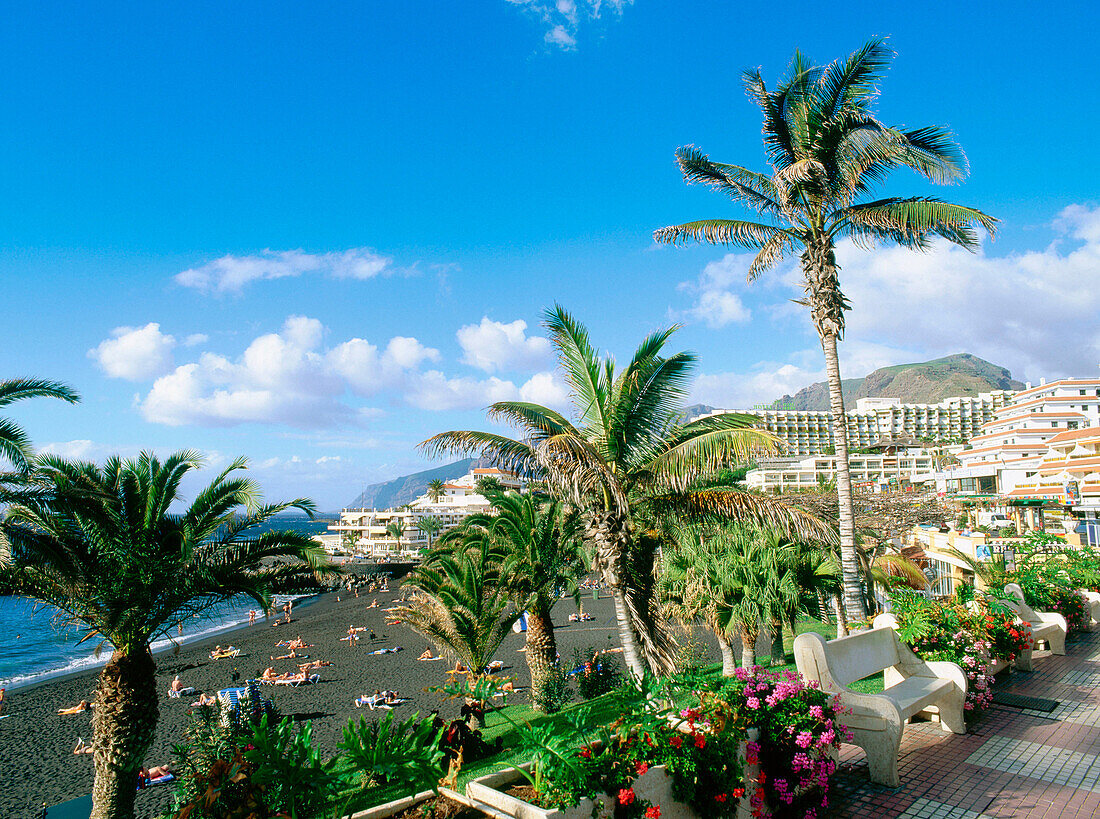 Playa de la Arena in Puerto de Santiago. Tenerife. Canary Islands. Spain