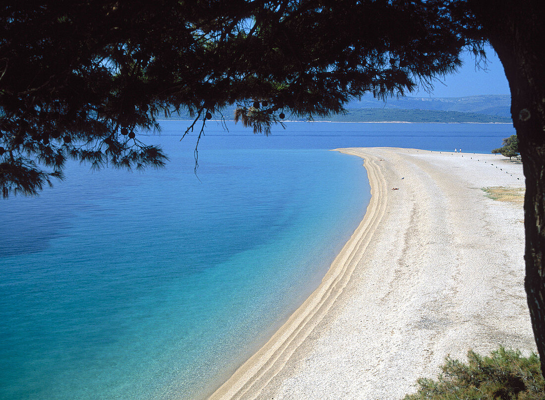 Beach near Bol. Zlatni Rat (Golden Cape). Brac Island. Croatia