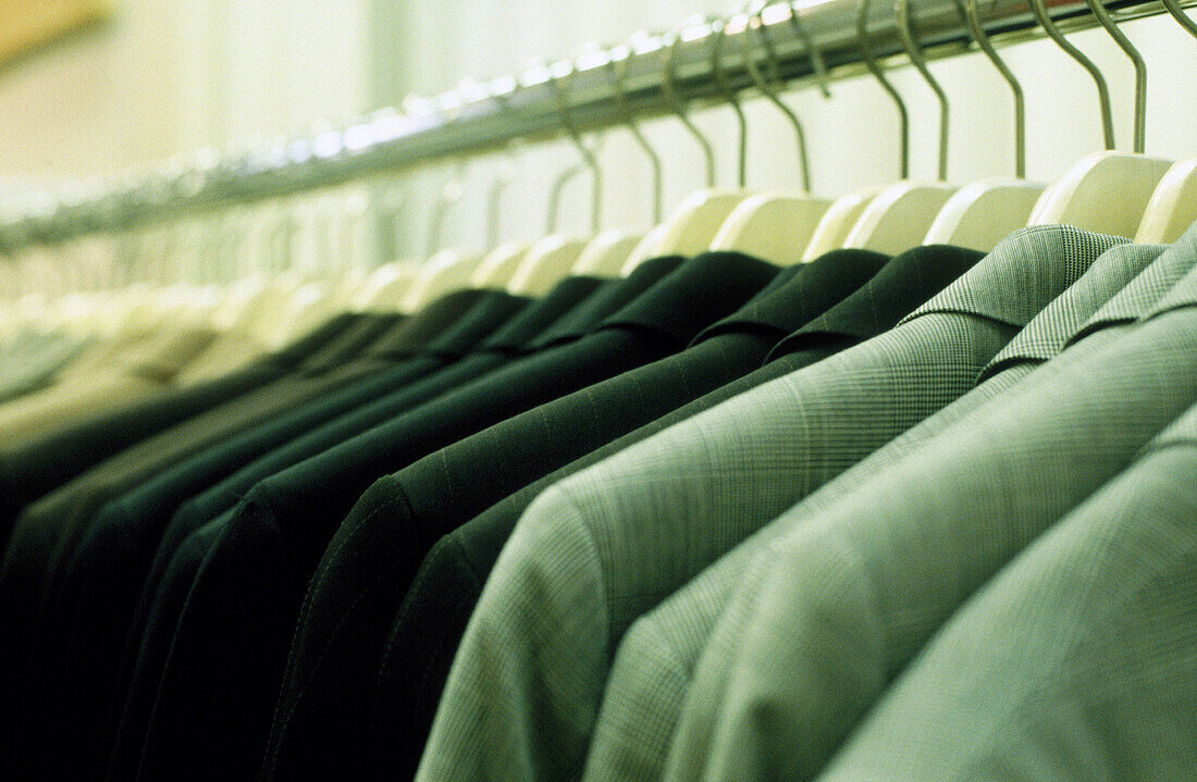  Arrangement, Black, Capitalism, Close up, Close-up, Closeup, Clothes, Color, Colour, Consumption, Department store, Department stores, Detail, Details, Dressmaking, Equality, Fashion, Gray, Grey, Hanger, Hangers, Horizontal, Indoor, Indoors, Interior, Ja