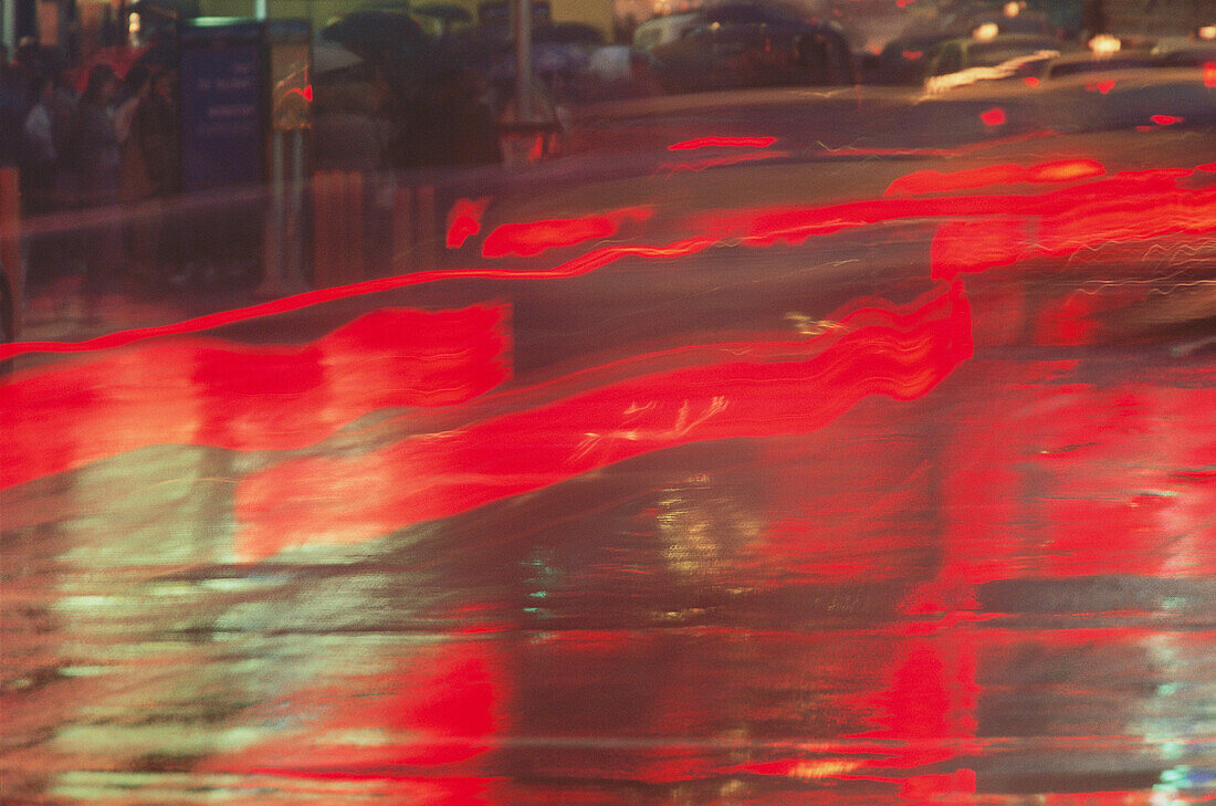 Car lights in Times Square. New York City. USA