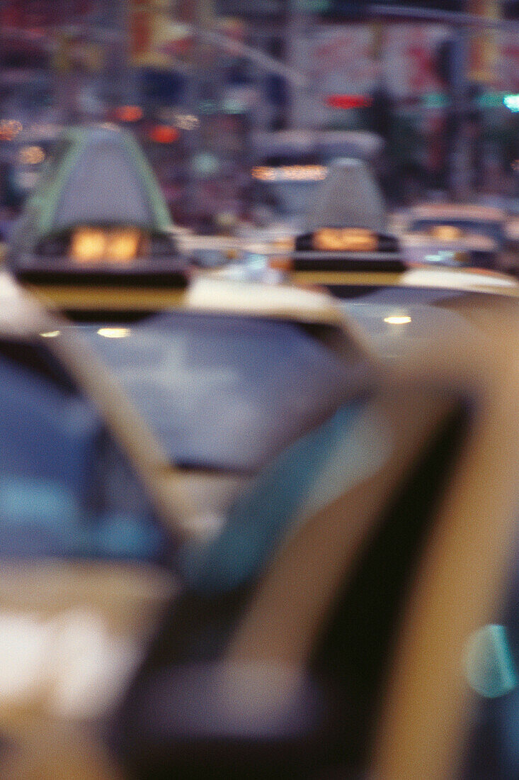 Taxis. Times Square. New York City. USA