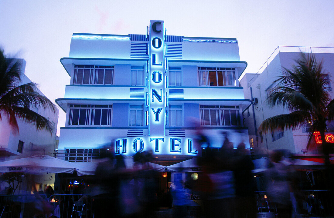 Art Deco District at dusk. South Beach. Miami Beach. Florida. USA