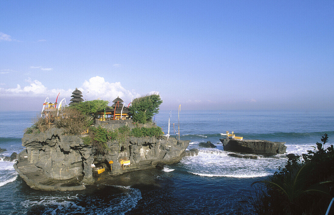 Tanah Lot Temple dedicated to the spirits of the water and the sea. Bali, Indonesia