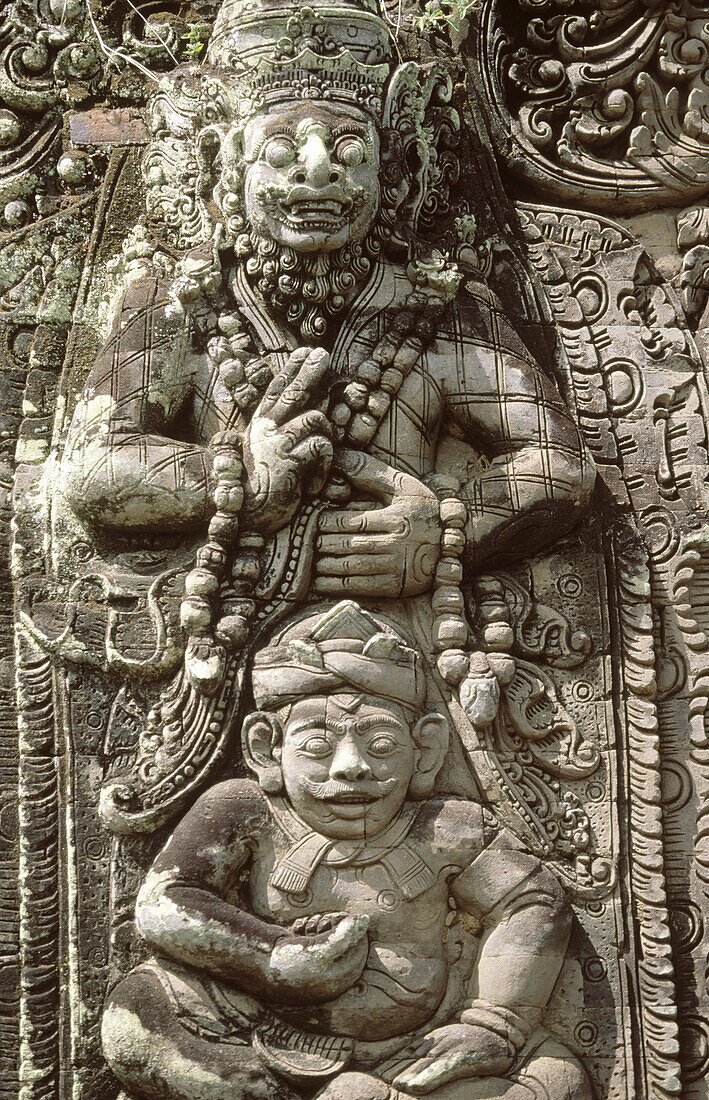 Reliefs in a hindu temple. Bali, Indonesia