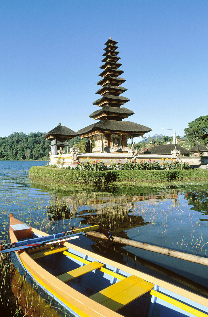 Ulun Danu Temple in Lake Baratan. Bedugul. Bali, Indonesia