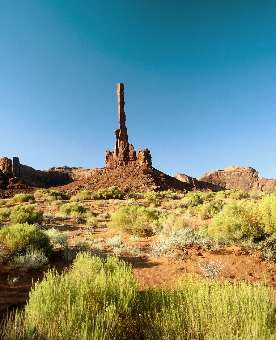 Totem Pole and Yei Bi Chai, Monument Valley. Arizona-Utah, USA