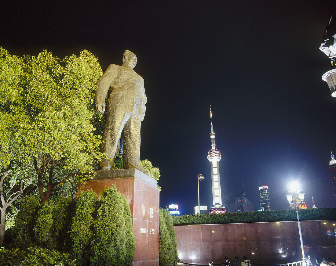 Statue of Major Chen Yi. The Bund. Shanghai. China.