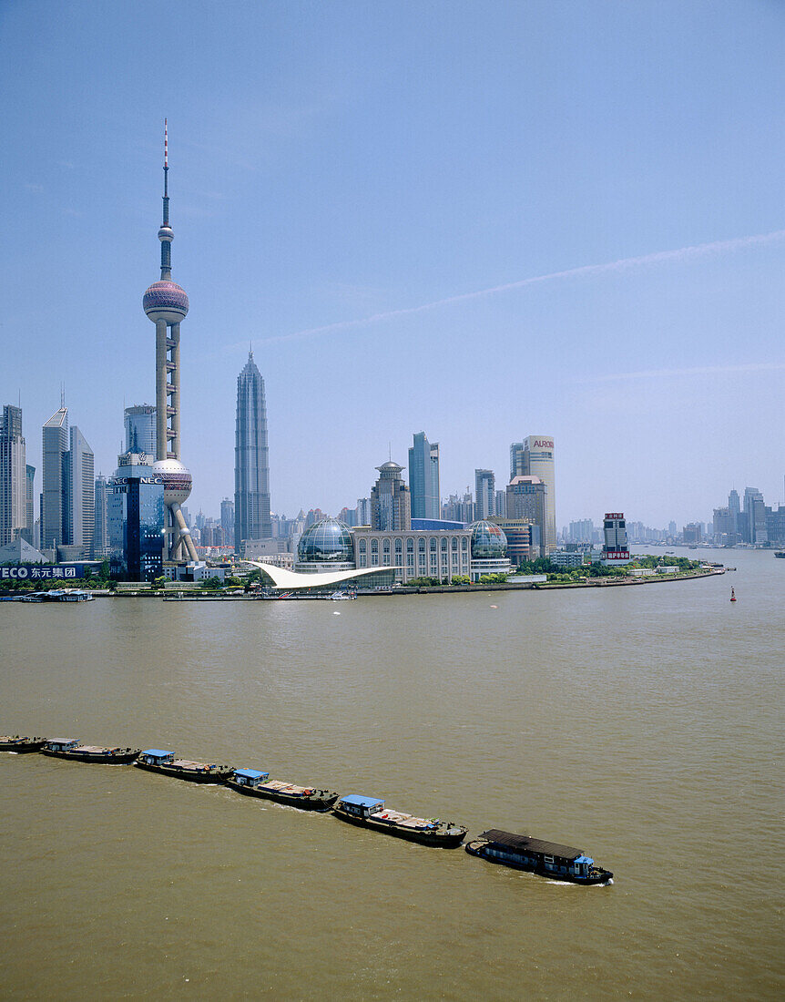 Huangpu river and Pudong district. Shanghai. China.