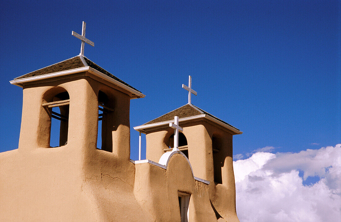 Towers on San Francisco de Asis Mission Church. Rancho de Taos. New Mexico. USA