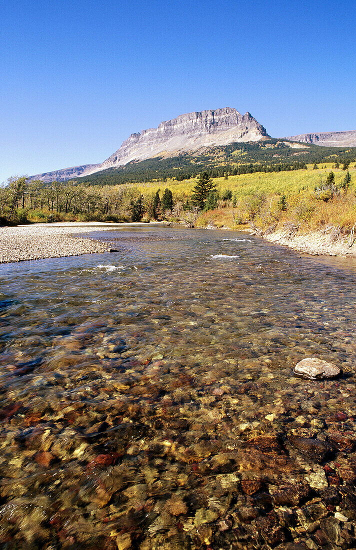 Saint Mary River. Glacier National Park. Montana. USA