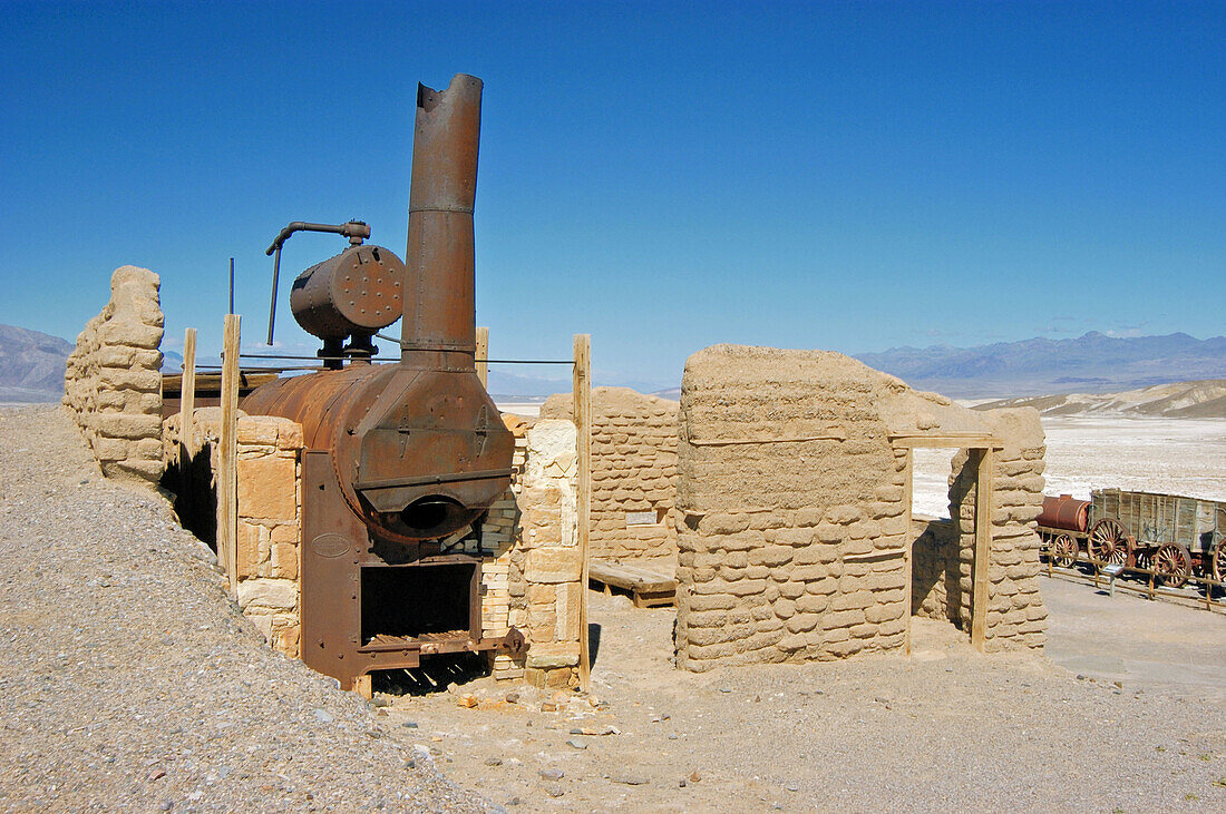 Ruins of the furnace at Harmony Borax Works, Death Valley National Park, California