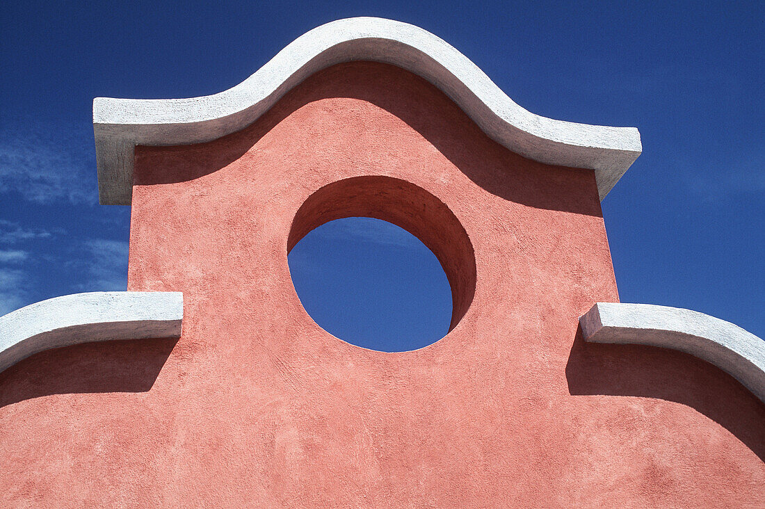  Architectural detail, Architectural details, Architecture, Bend, Bends, Blue, Blue sky, Building, Buildings, Color, Colour, Curve, Curves, Daytime, Exterior, Hole, Holes, Horizontal, Outdoor, Outdoors, Outside, Rosy, Shape, Shapes, Skies, Sky, G82-323996