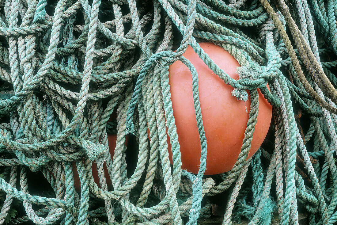 Rope and gear for fishing with net. Sweden.