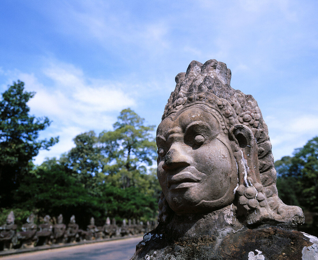 Sculpture. Gate of Tonle Om. Angkor. Cambodia