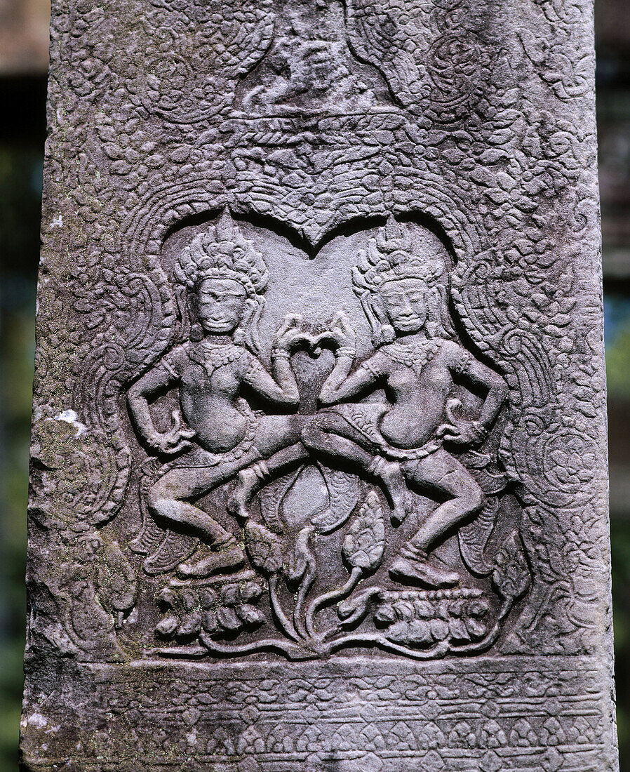 Detail of the Bayon Temple in Angkor. Cambodia