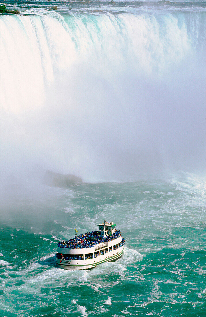 Tourist boat in the Niagara Falls. Ontario. Canada