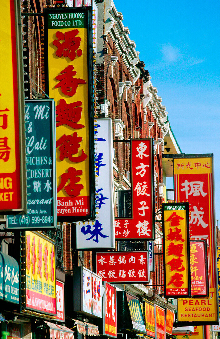 Signs in Chinatown. Toronto. Ontario. Canada