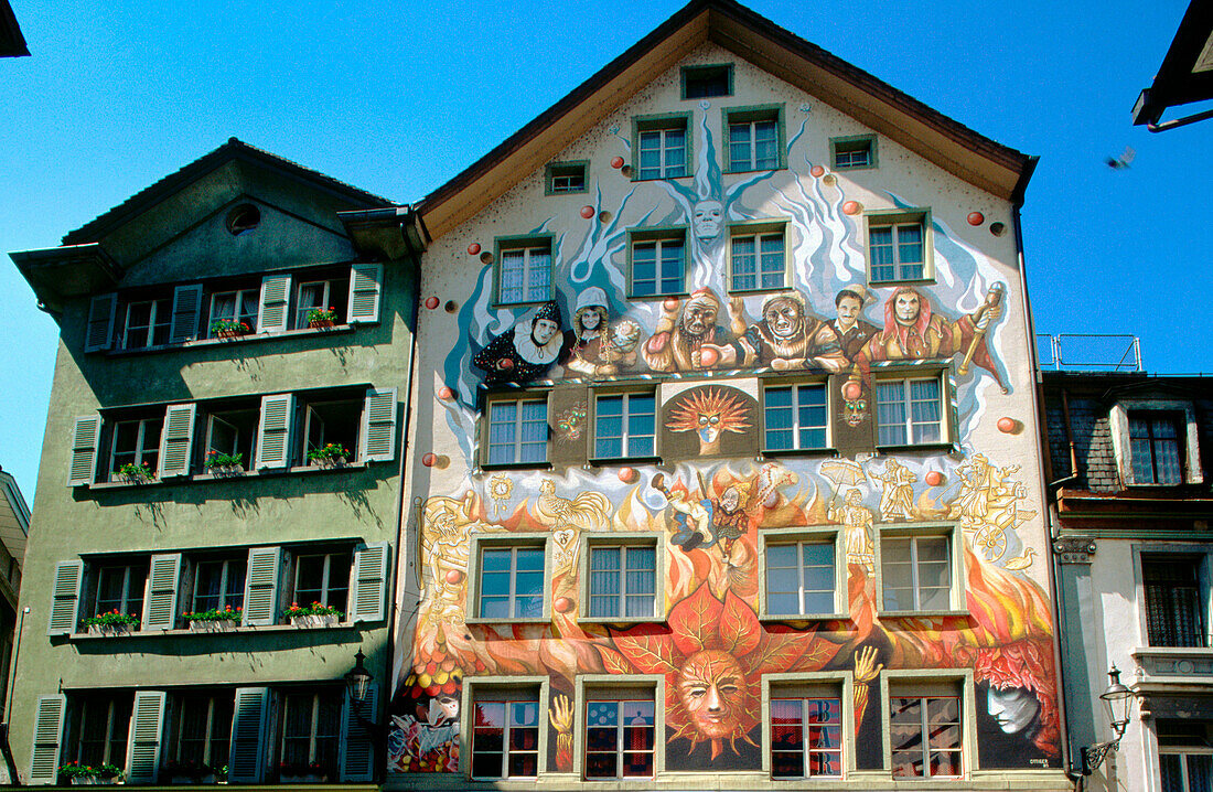 House facades. Luzern. Switzerland.