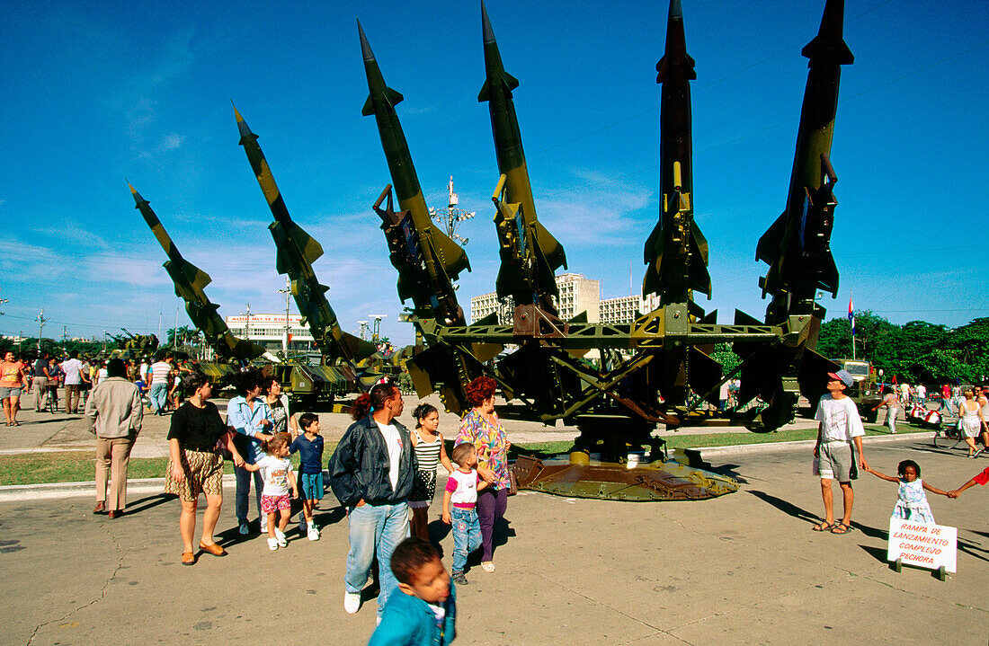 Exhibition of soviet missils in Revolution Square. La Habana. Cuba