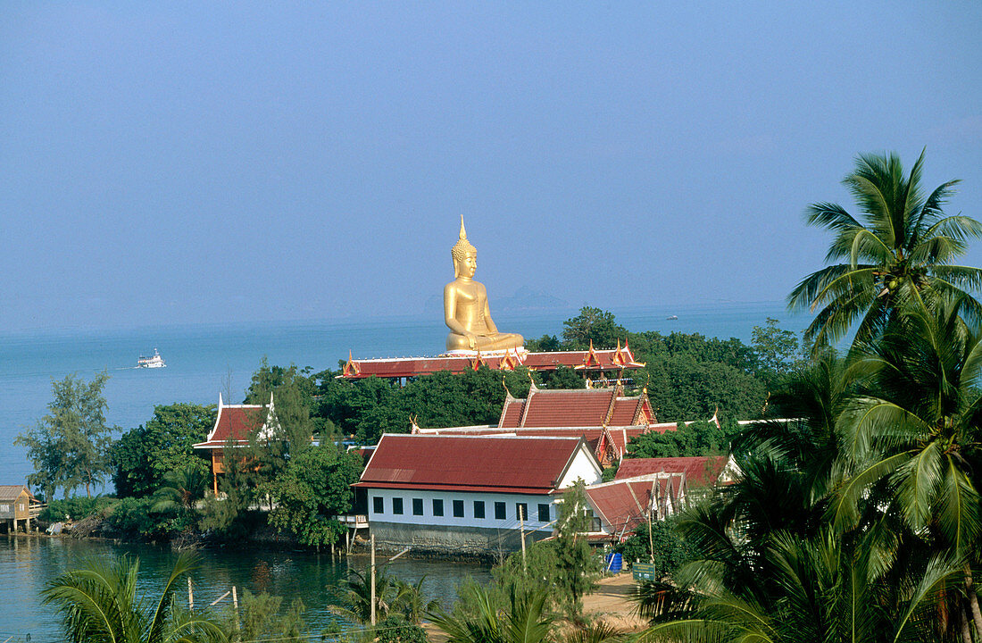 The Big Buddha (12m) in Wat Phra Yai Temple. Koh Samui Island. Thailand