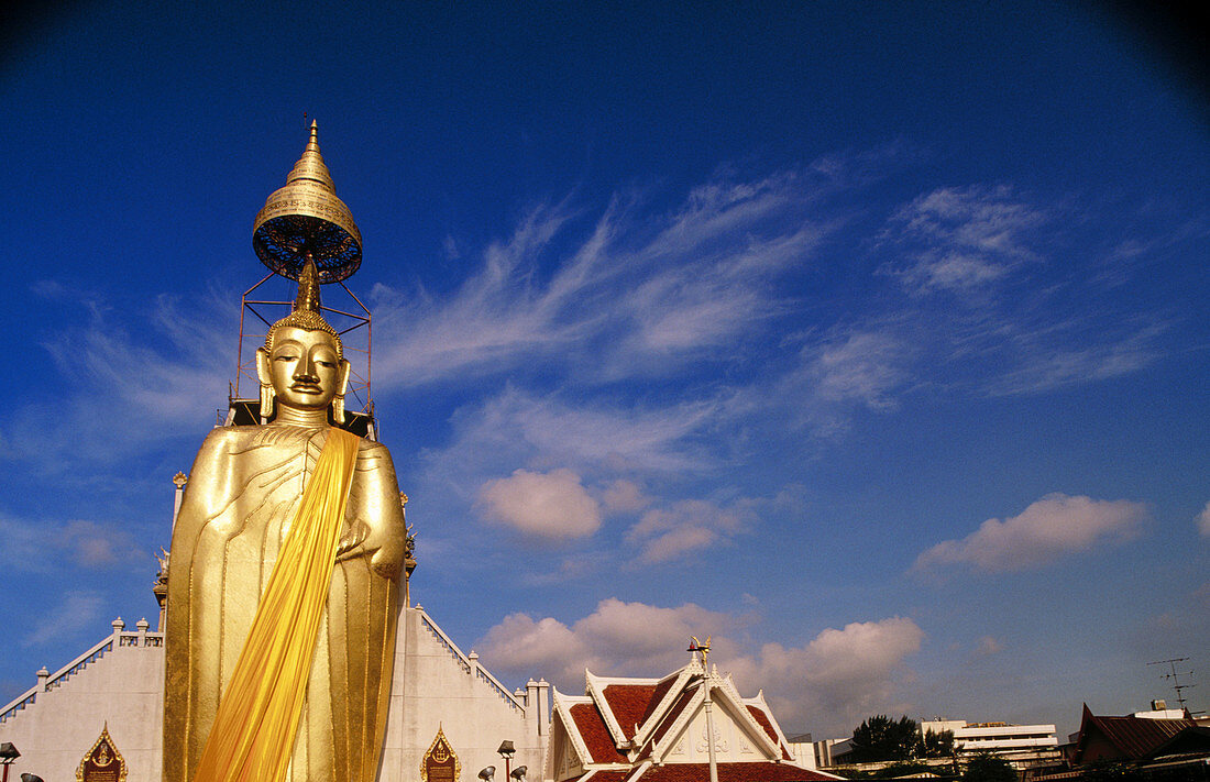 Grand Buddha at Wat Indrawiharn Temple. Bangkok. Thailand