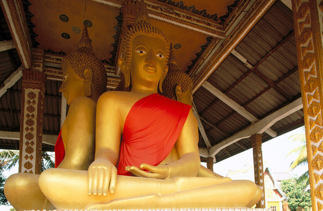 Statue at Buddhist temple. Vientiane. Laos