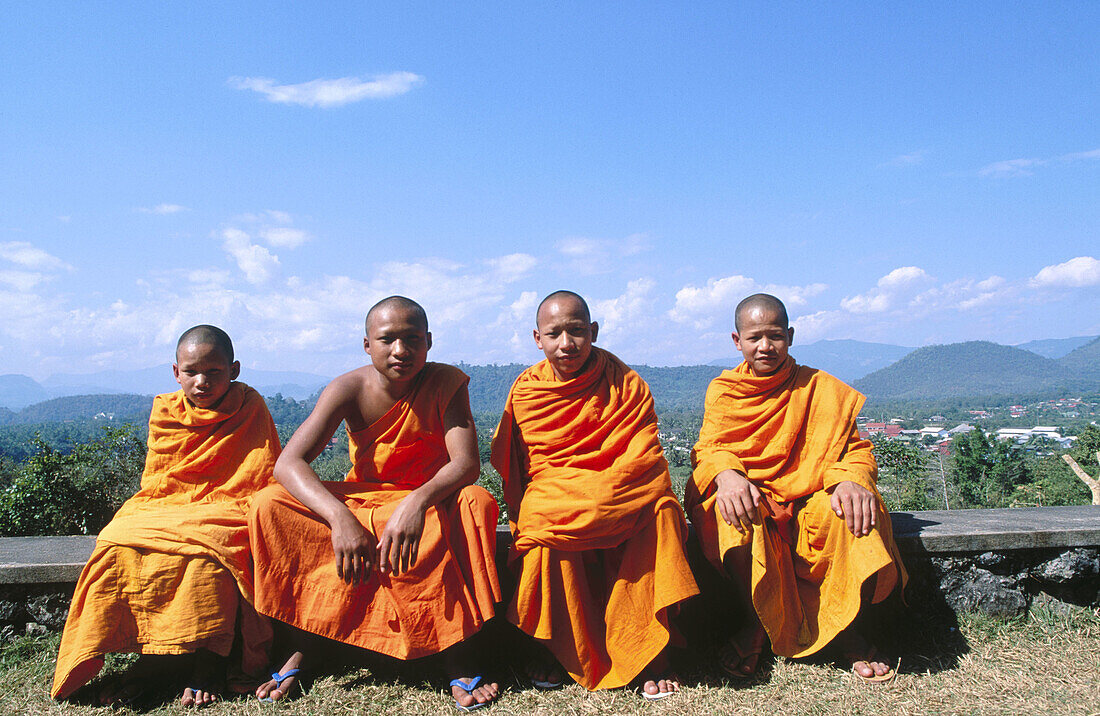 Young monks at Wat Phone Phao. Luang Prabang. Laos