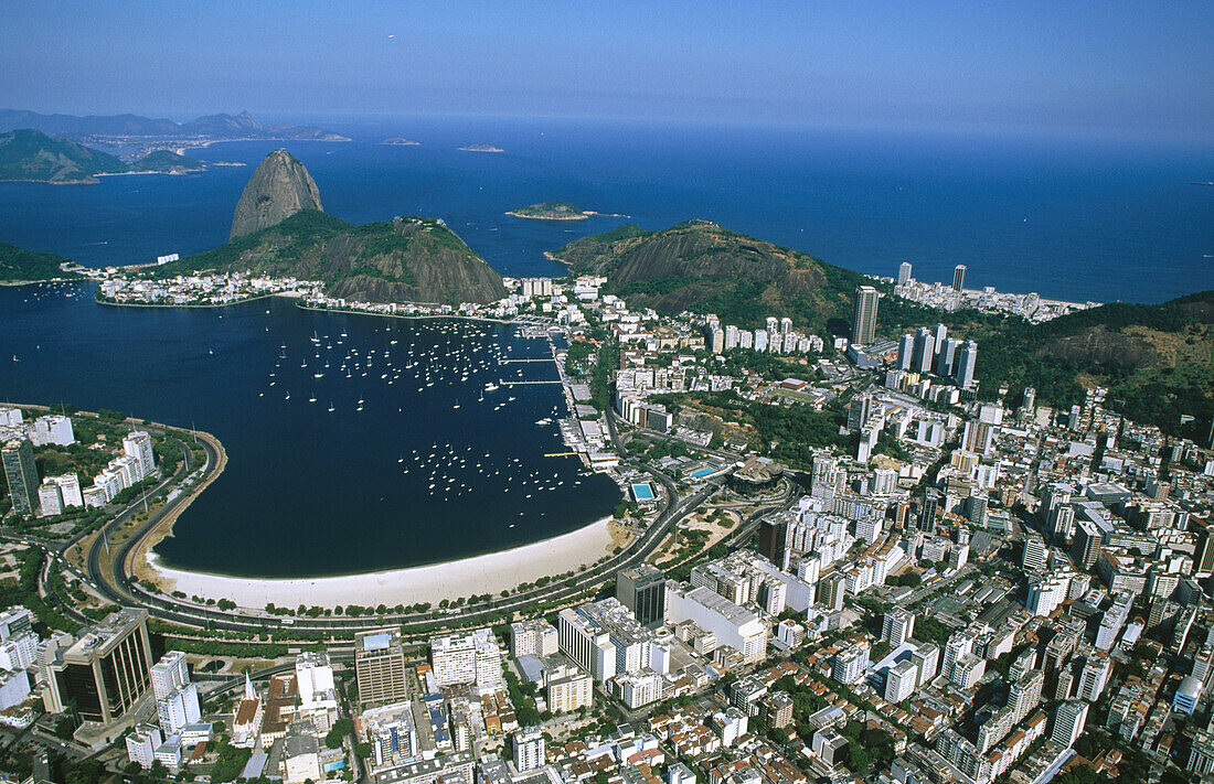 Beach and Bay of Botafogo. Rio de Janeiro. Brazil