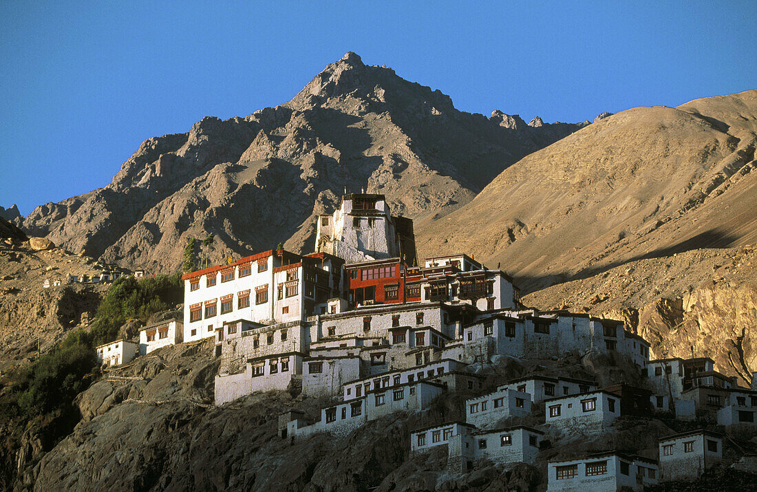 Diskit Gompa (monastery) in Nubra Valley. Ladakh. Jammu and Kashmir, India