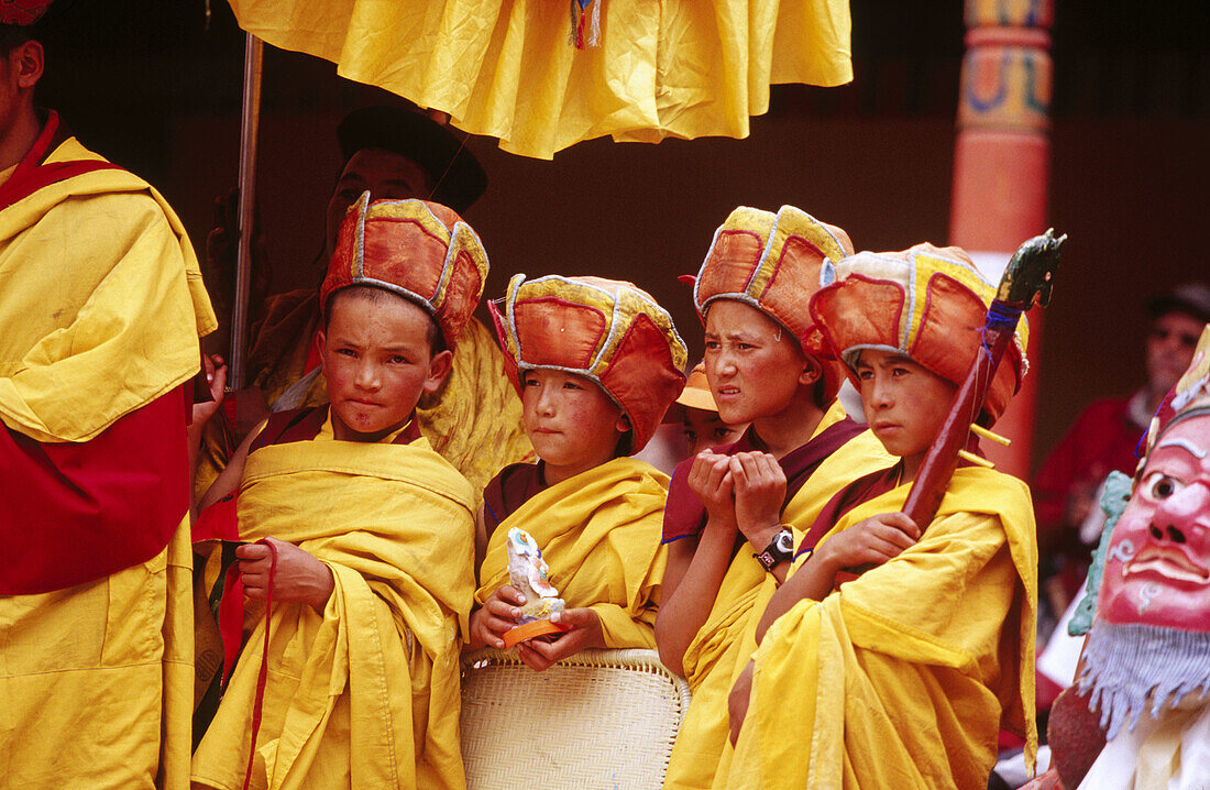 Boys at Hemis Tse-Chu Buddhist Festival. Ladakh. Jammu and Kashmir. India