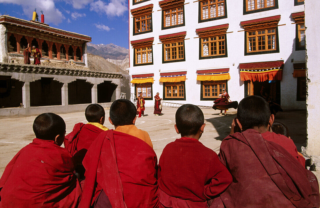 Novice Monks at Lamayuru Monastery. Ladakh. Jammu and Kashmire, India