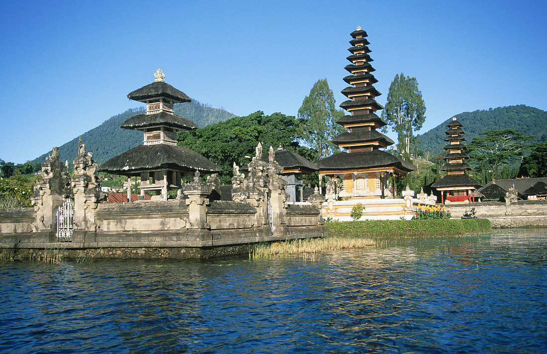 Ulun Danu Temple in Lake Baratan. Bedugul. Bali, Indonesia